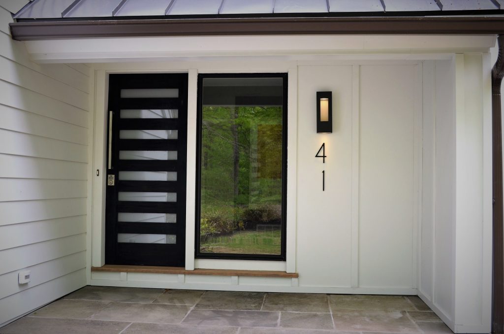 Inspiration for a mid-century modern porch remodel in New York by APK Designs LLC | Outdoor Photos | Porch | Landscaping | Landscape Design | Outdoor Living Space | Porch Design Ideas | Outdoor Living Space Ideas | Backyard Design