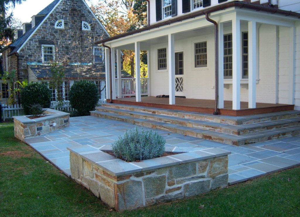 Inspiration for a mid-sized craftsman front porch remodel in Baltimore with decking and a roof extension by Mark Mobley Architecture | Outdoor Photos | Porch | Landscaping | Landscape Design | Outdoor Living Space | Porch Design Ideas | Outdoor Living Space Ideas | Backyard Design