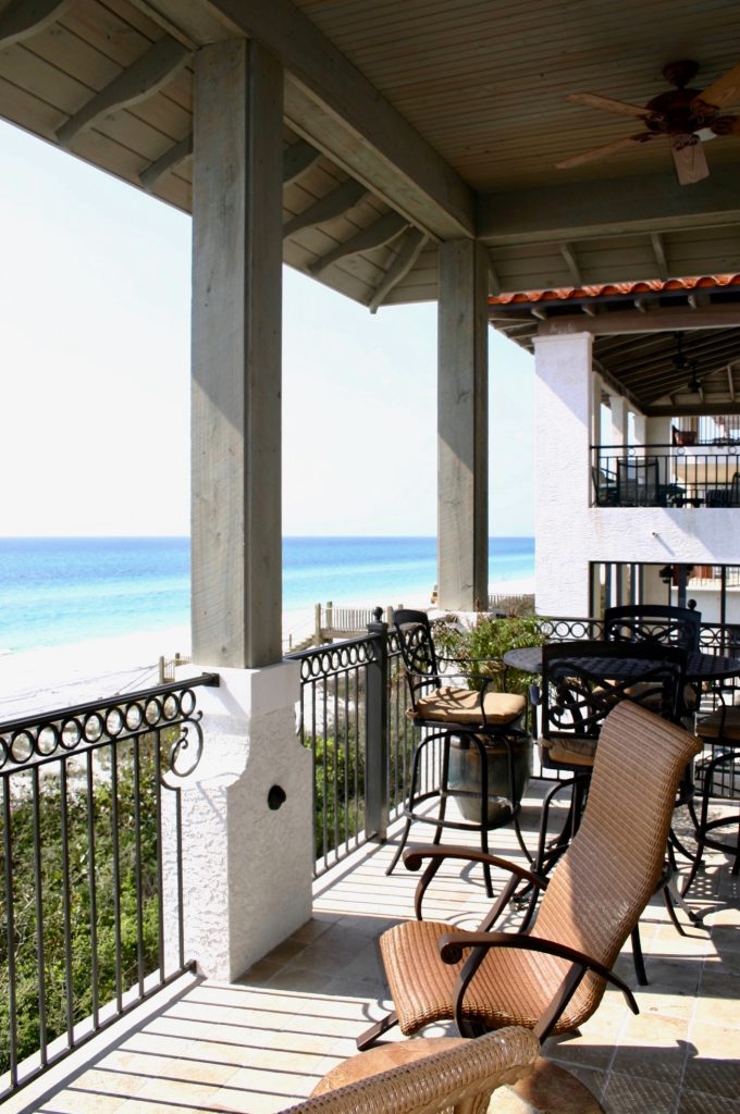 Inspiration for a mid-sized mediterranean tile back porch remodel with a roof extension by BURWELL ASSOCIATES | Outdoor Photos | Porch | Landscaping | Landscape Design | Outdoor Living Space | Porch Design Ideas | Outdoor Living Space Ideas | Backyard Design