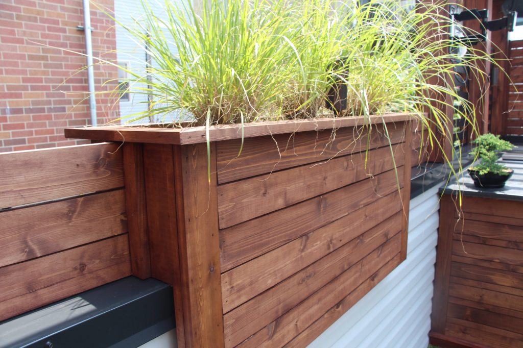 Inspiration for a mid-sized modern rooftop outdoor kitchen deck remodel in Chicago with a pergola