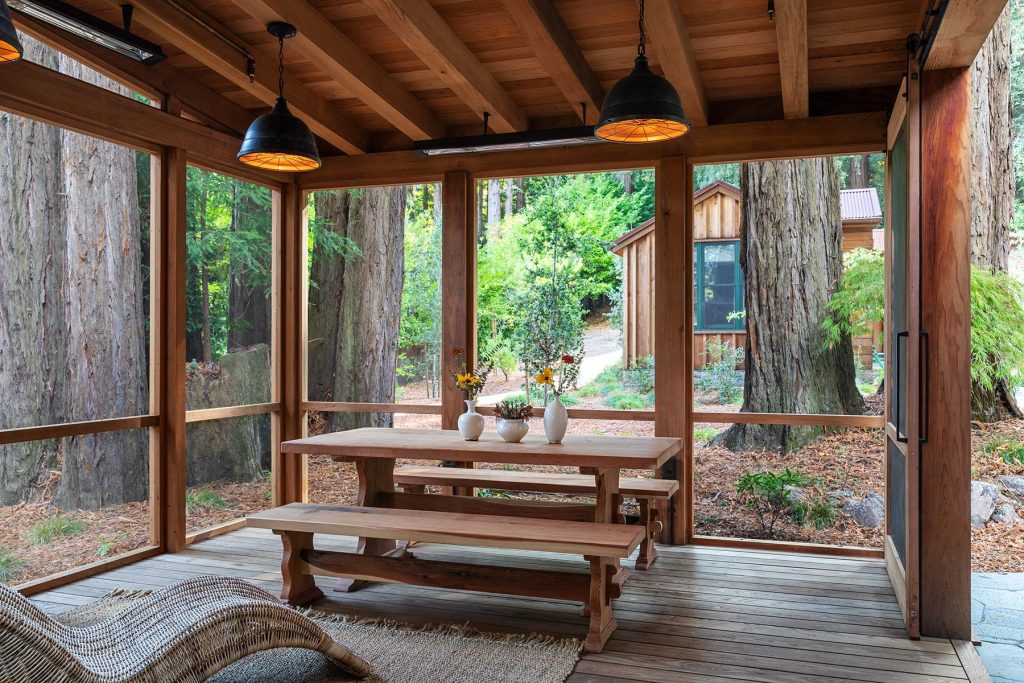 Inspiration for a mid-sized rustic back porch remodel in San Francisco with decking and a roof extension by Dotter & Solfjeld Architecture + Design | Outdoor Photos | Porch | Landscaping | Landscape Design | Outdoor Living Space | Porch Design Ideas | Outdoor Living Space Ideas | Backyard Design