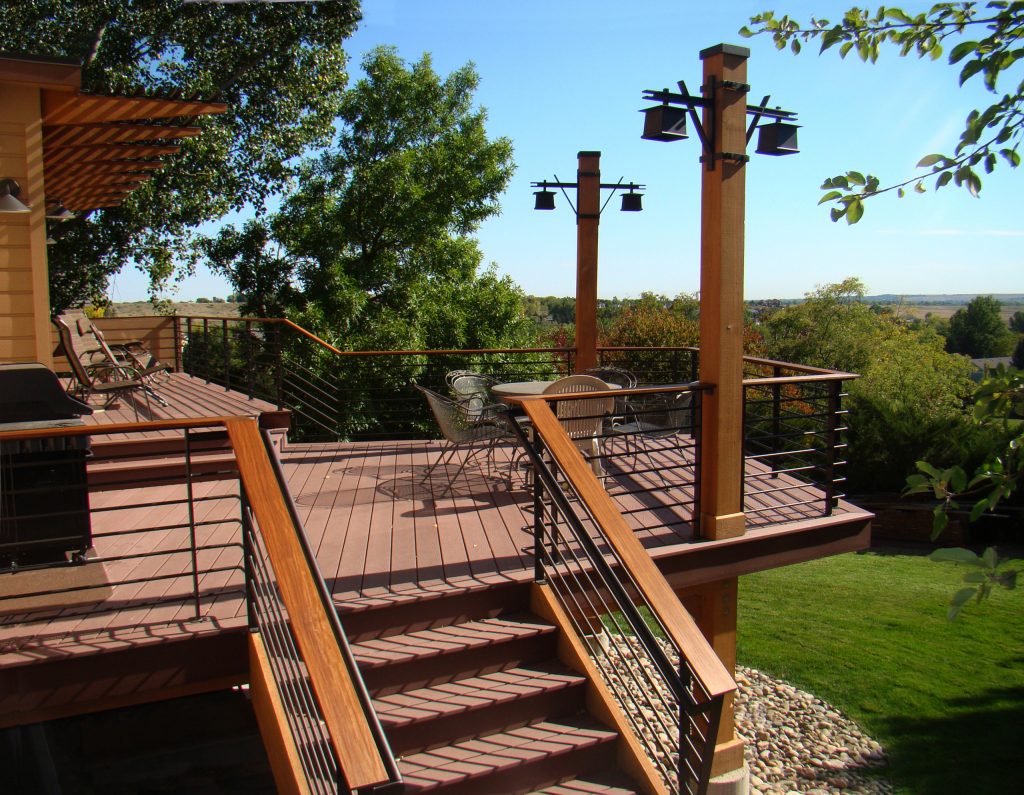 Inspiration for a mid-sized timeless backyard deck remodel in Denver with no cover