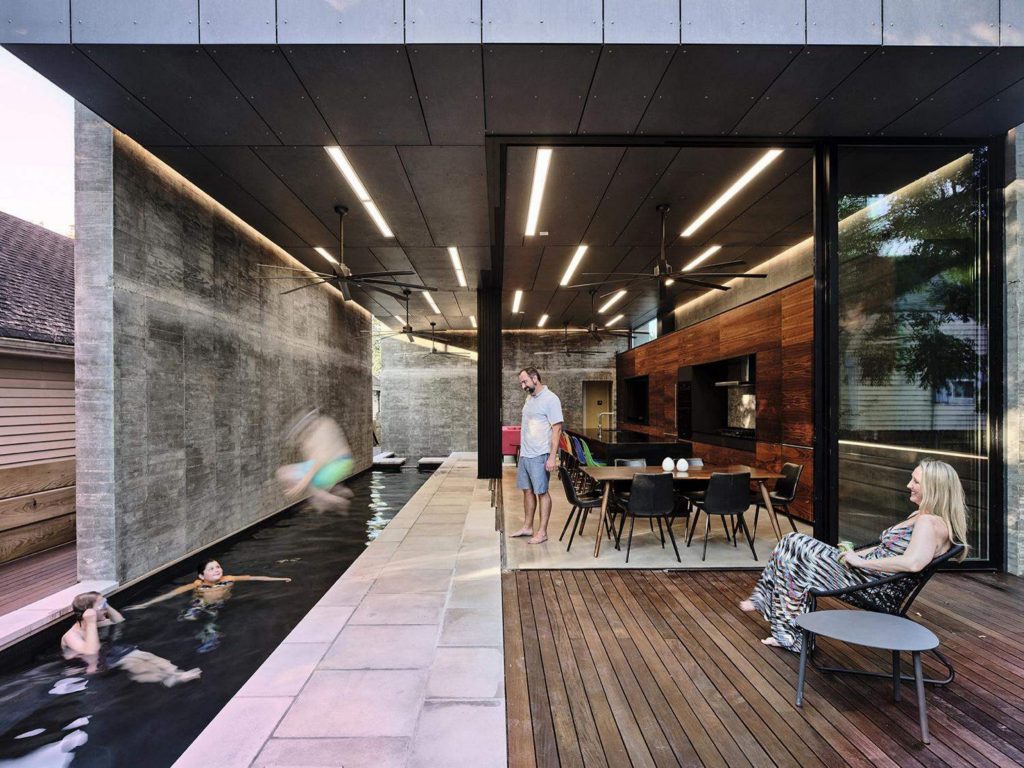 Inspiration for a modern pool remodel in New Orleans