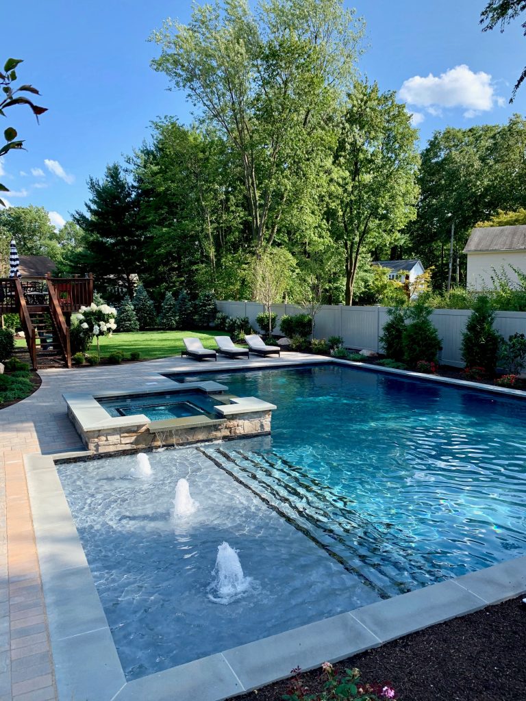 Inspiration for a modern pool remodel in New York