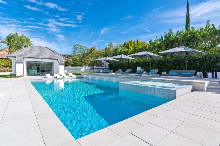 Inspiration for a modern pool remodel in Orange County