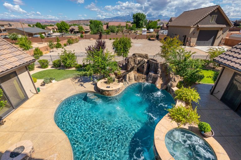 Inspiration for a rustic custom-shaped pool remodel in Other