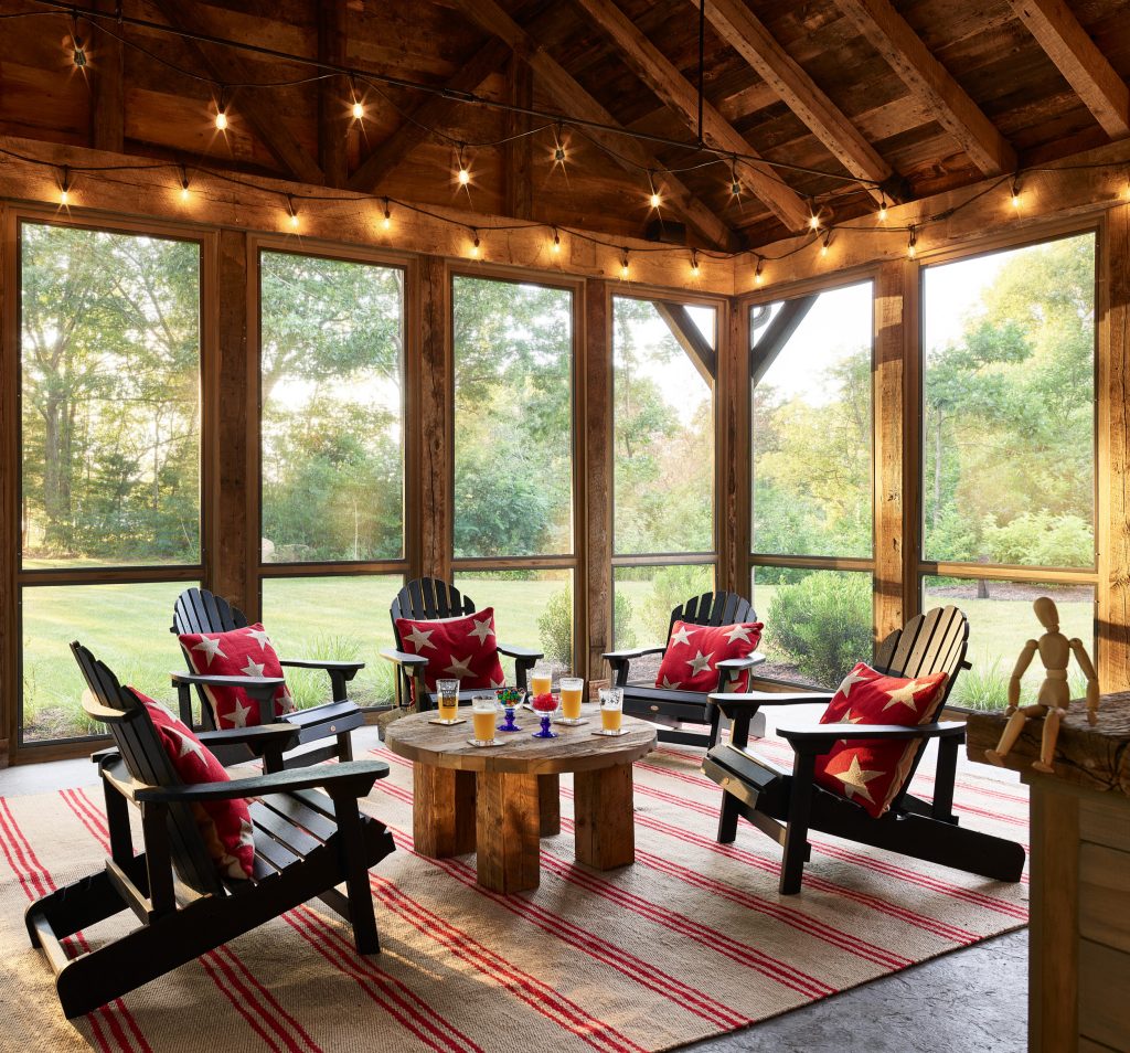 Inspiration for a rustic porch remodel in Boston by Cedar Creek Company | Outdoor Photos | Porch | Landscaping | Landscape Design | Outdoor Living Space | Porch Design Ideas | Outdoor Living Space Ideas | Backyard Design