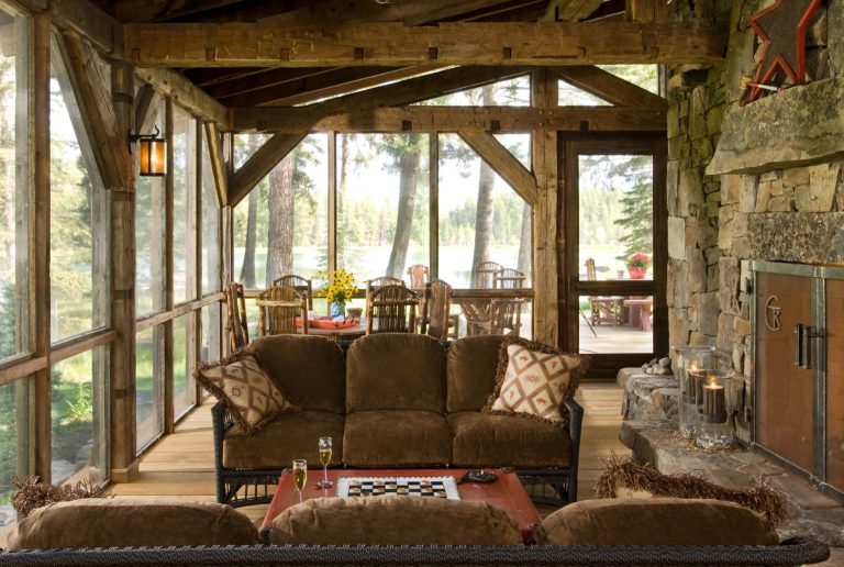 Inspiration for a rustic screened-in porch remodel in Denver by RMT Architects | Outdoor Photos | Porch | Landscaping | Landscape Design | Outdoor Living Space | Porch Design Ideas | Outdoor Living Space Ideas | Backyard Design