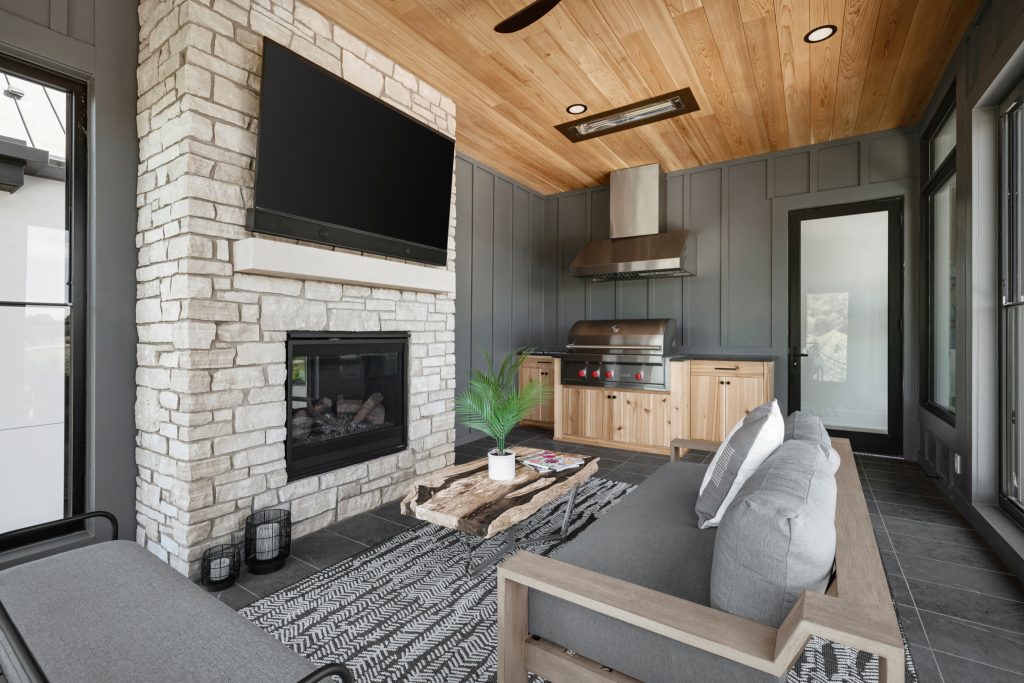 Inspiration for a scandinavian porch remodel in Minneapolis by Hartman Homes | Outdoor Photos | Porch | Landscaping | Landscape Design | Outdoor Living Space | Porch Design Ideas | Outdoor Living Space Ideas | Backyard Design