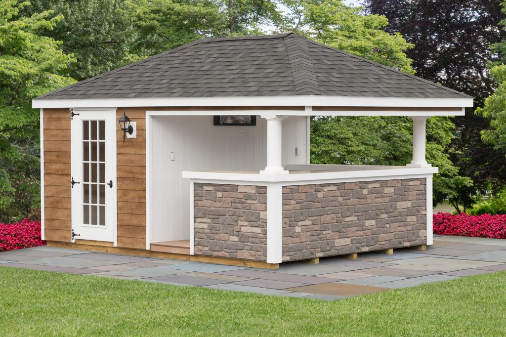 Inspiration for a small cottage backyard concrete natural pool house remodel in Philadelphia
