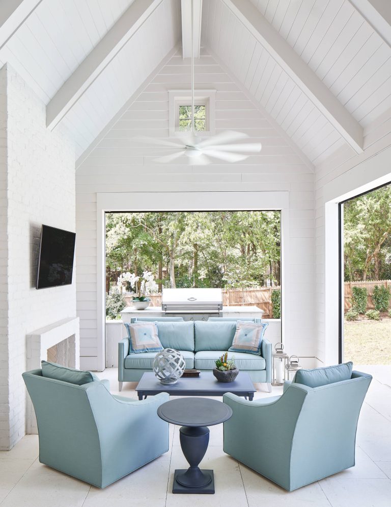 Inspiration for a stone screened-in back porch remodel in Charlotte by Kingswood Custom Homes | Outdoor Photos | Porch | Landscaping | Landscape Design | Outdoor Living Space | Porch Design Ideas | Outdoor Living Space Ideas | Backyard Design