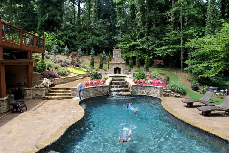 Inspiration for a timeless pool remodel in Atlanta