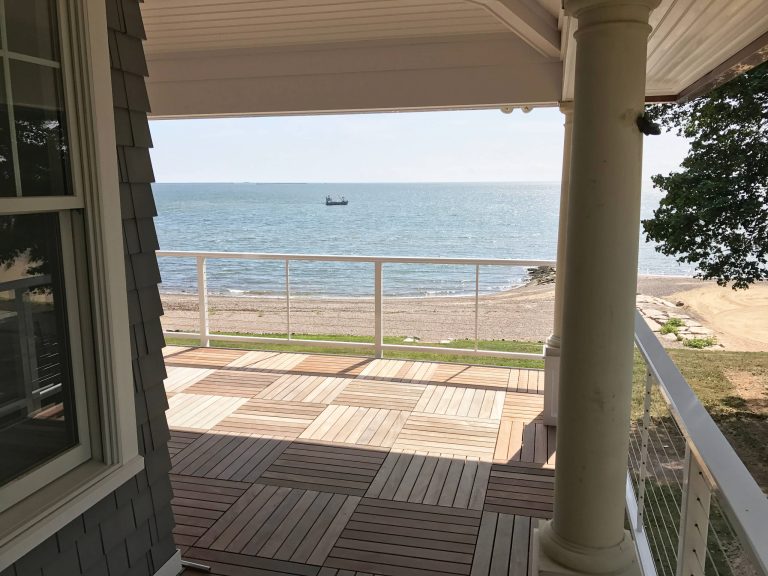 Inspiration for a timeless porch remodel in Bridgeport by Blue Moon Design LLC | Outdoor Photos | Porch | Landscaping | Landscape Design | Outdoor Living Space | Porch Design Ideas | Outdoor Living Space Ideas | Backyard Design