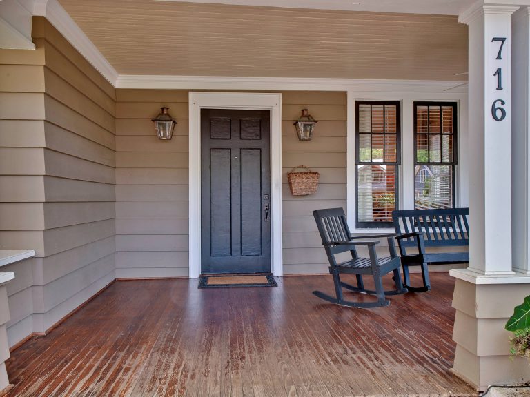 Inspiration for a timeless porch remodel in Charlotte with decking and a roof extension by | Outdoor Photos | Porch | Landscaping | Landscape Design | Outdoor Living Space | Porch Design Ideas | Outdoor Living Space Ideas | Backyard Design
