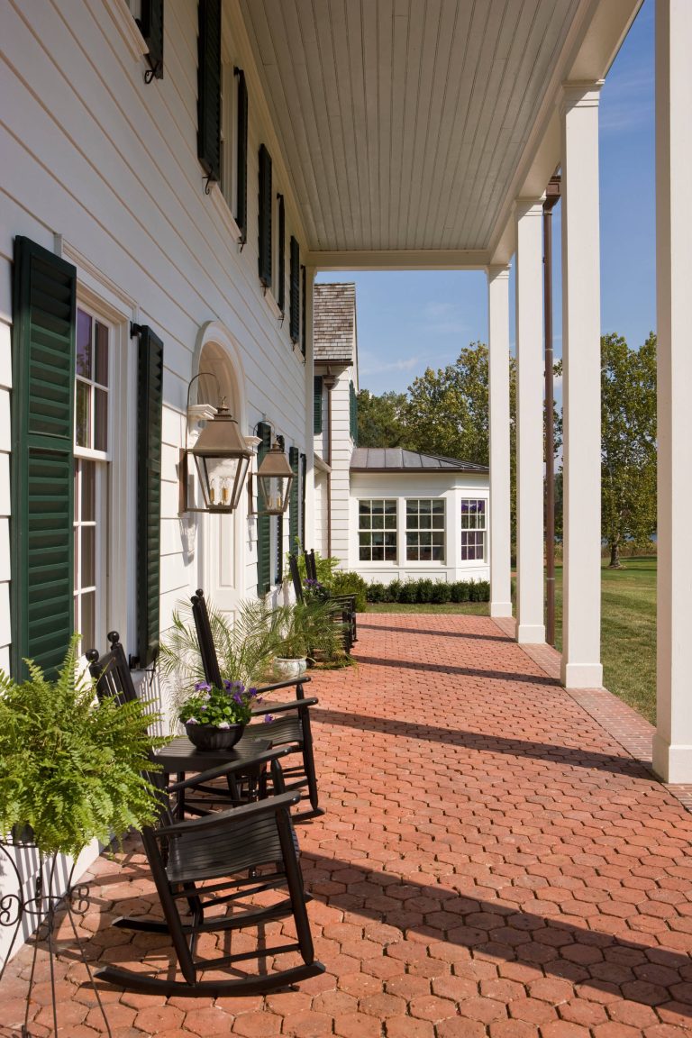 Inspiration for a timeless porch remodel in DC Metro with a roof extension by Neumann Lewis Buchanan Architects | Outdoor Photos | Porch | Landscaping | Landscape Design | Outdoor Living Space | Porch Design Ideas | Outdoor Living Space Ideas | Backyard Design