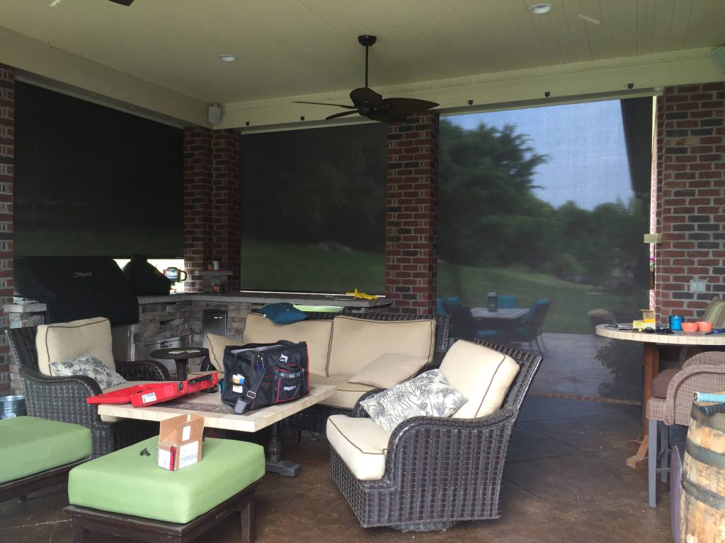 Inspiration for a timeless porch remodel in Nashville with a roof extension by JLS Designs | Outdoor Photos | Porch | Landscaping | Landscape Design | Outdoor Living Space | Porch Design Ideas | Outdoor Living Space Ideas | Backyard Design