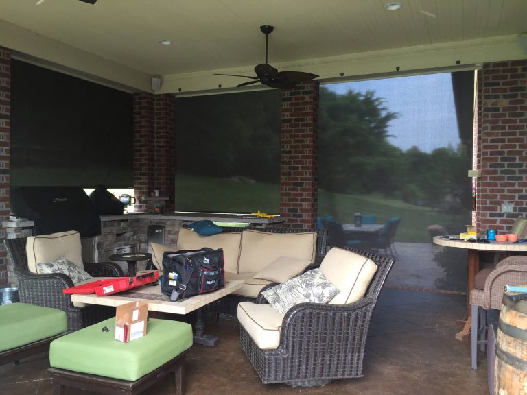 Inspiration for a timeless porch remodel in Nashville with a roof extension by JLS Designs | Outdoor Photos | Porch | Landscaping | Landscape Design | Outdoor Living Space | Porch Design Ideas | Outdoor Living Space Ideas | Backyard Design