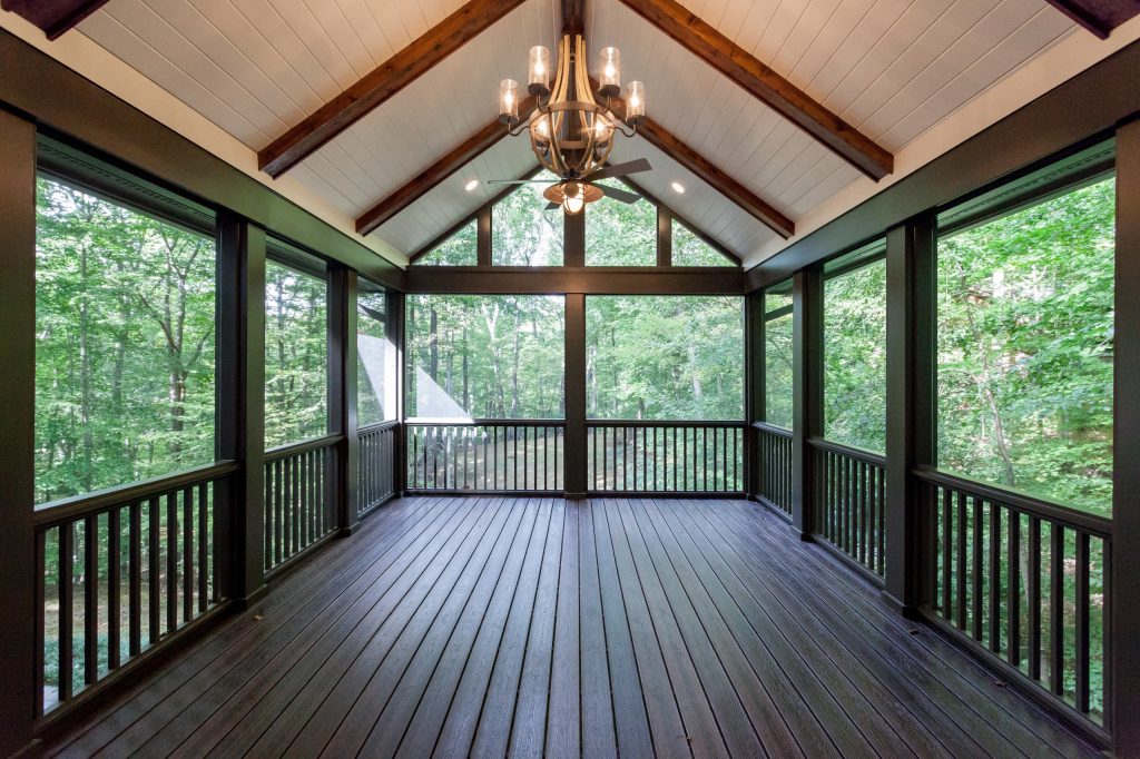 Inspiration for a timeless screened-in back porch remodel in DC Metro with decking and a roof extension by BCN Homes | Outdoor Photos | Porch | Landscaping | Landscape Design | Outdoor Living Space | Porch Design Ideas | Outdoor Living Space Ideas | Backyard Design