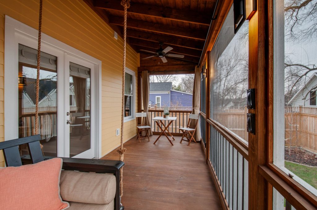 Inspiration for a transitional porch remodel in Nashville by HU-34191009 | Outdoor Photos | Porch | Landscaping | Landscape Design | Outdoor Living Space | Porch Design Ideas | Outdoor Living Space Ideas | Backyard Design