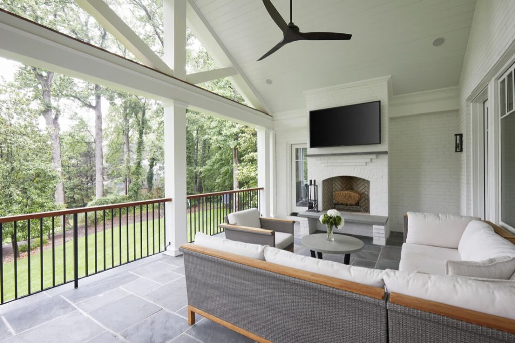 Inspiration for a transitional porch remodel in Richmond by Hampden Hill Custom Building | Outdoor Photos | Porch | Landscaping | Landscape Design | Outdoor Living Space | Porch Design Ideas | Outdoor Living Space Ideas | Backyard Design