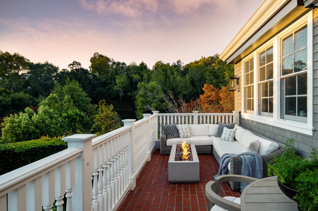 Inspiration for a transitional porch remodel in San Francisco by Jennifer Wundrow Interior Design, Inc. | Outdoor Photos | Porch | Landscaping | Landscape Design | Outdoor Living Space | Porch Design Ideas | Outdoor Living Space Ideas | Backyard Design