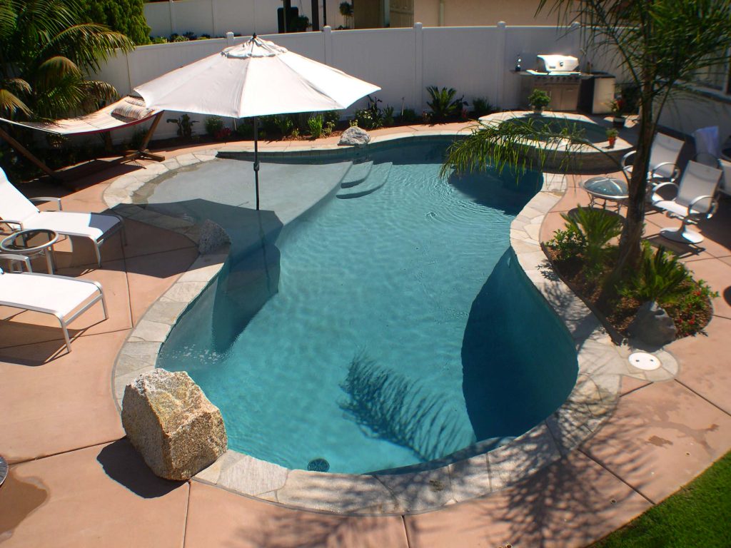 Inspiration for a tropical pool remodel in San Diego