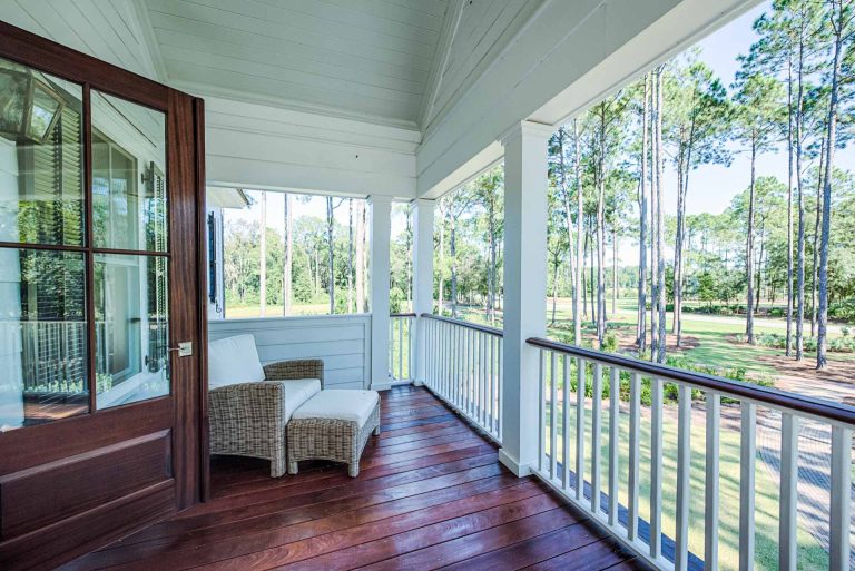 Ipe hardwood floor and mahogany doors.