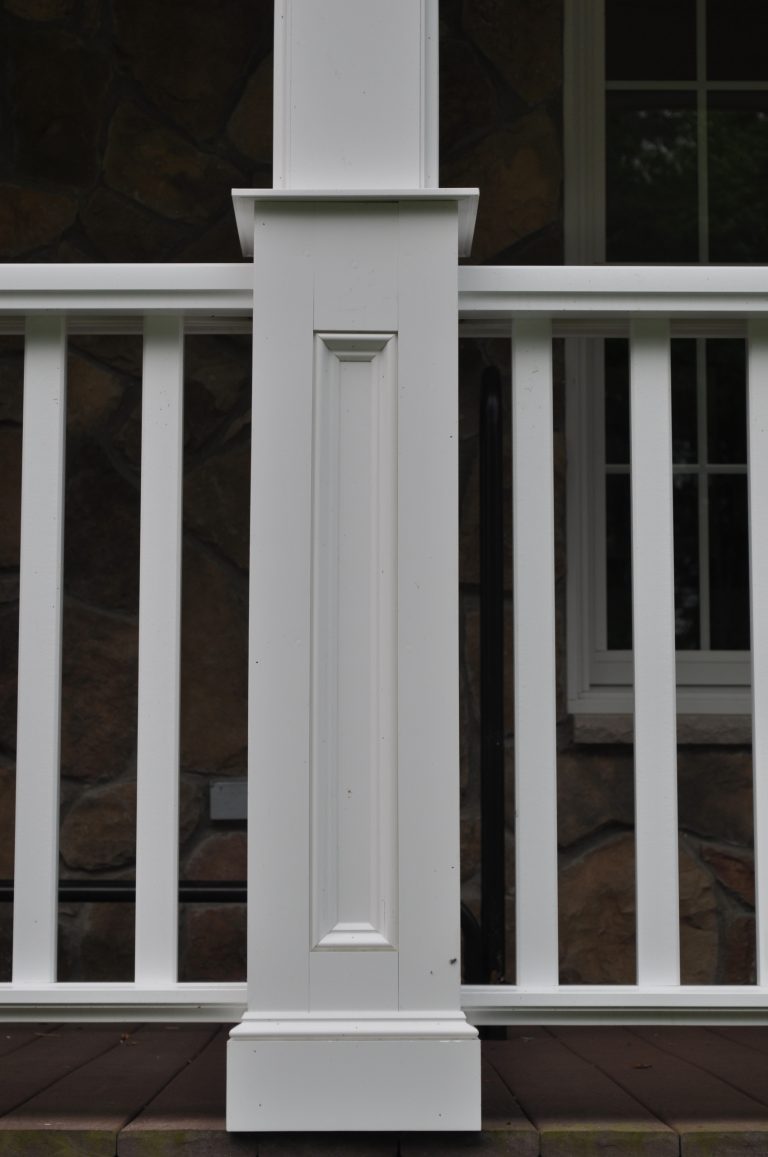 Kehoe Kustom, LLC Paneled column base constructed with Kleer PVC trim