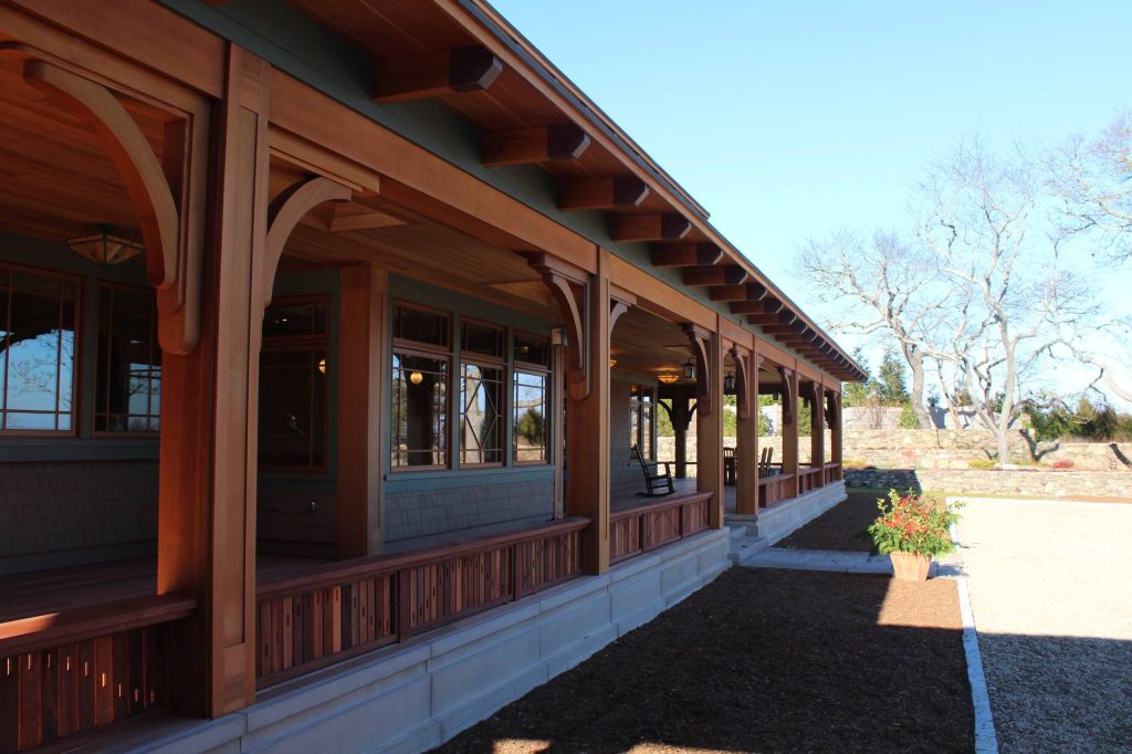 Large arts and crafts front porch photo in Other with decking and a roof extension by Maharishi Vastu Architecture | Outdoor Photos | Porch | Landscaping | Landscape Design | Outdoor Living Space | Porch Design Ideas | Outdoor Living Space Ideas | Backyard Design