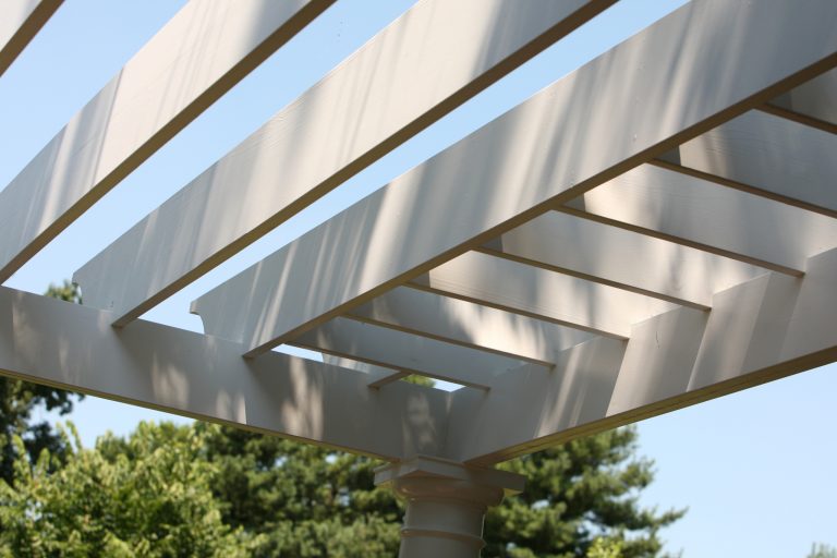 Large classic back porch idea in Louisville with a pergola by Crawford Builders | Outdoor Photos | Porch | Landscaping | Landscape Design | Outdoor Living Space | Porch Design Ideas | Outdoor Living Space Ideas | Backyard Design