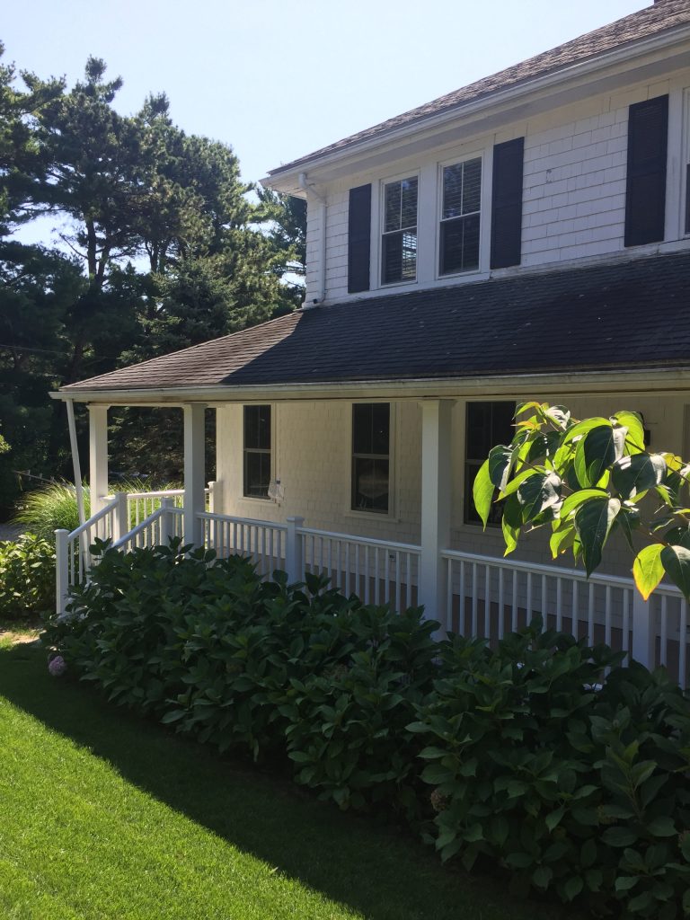 Large classic front porch idea in Boston with a roof extension by Kreative Barns Inc. | Outdoor Photos | Porch | Landscaping | Landscape Design | Outdoor Living Space | Porch Design Ideas | Outdoor Living Space Ideas | Backyard Design