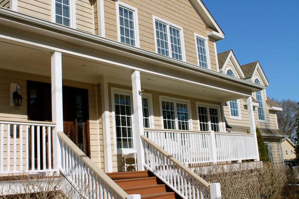 Large classic front porch idea in Chicago with decking and a roof extension by Dawson Builders | Outdoor Photos | Porch | Landscaping | Landscape Design | Outdoor Living Space | Porch Design Ideas | Outdoor Living Space Ideas | Backyard Design