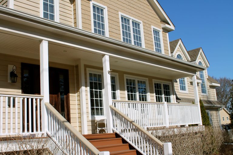 Large classic front porch idea in Chicago with decking and a roof extension by Dawson Builders | Outdoor Photos | Porch | Landscaping | Landscape Design | Outdoor Living Space | Porch Design Ideas | Outdoor Living Space Ideas | Backyard Design
