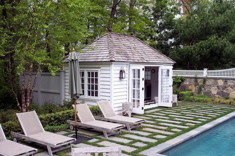 Large elegant backyard tile and rectangular lap pool house photo in Bridgeport