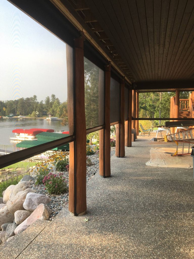 Large mountain style back porch idea in Minneapolis with decking by Minnesota Screens | Outdoor Photos | Porch | Landscaping | Landscape Design | Outdoor Living Space | Porch Design Ideas | Outdoor Living Space Ideas | Backyard Design