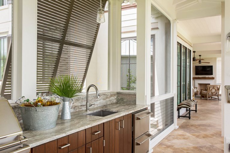 Large stone porch photo in Charleston