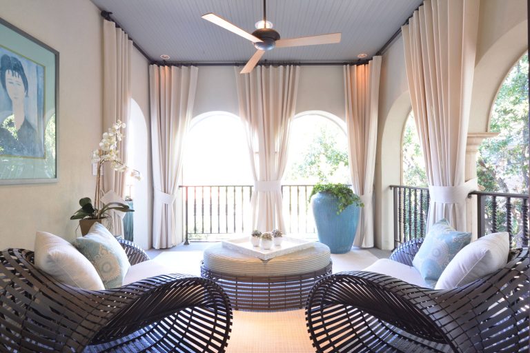 Large transitional porch idea in Dallas with a roof extension by Vicki Crew Interiors | Outdoor Photos | Porch | Landscaping | Landscape Design | Outdoor Living Space | Porch Design Ideas | Outdoor Living Space Ideas | Backyard Design