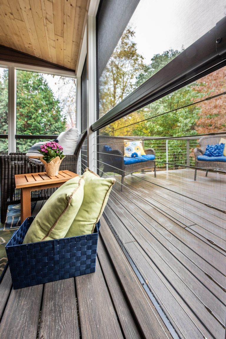 Low-maintenance post wraps keep this porch virtually maintenance-free!