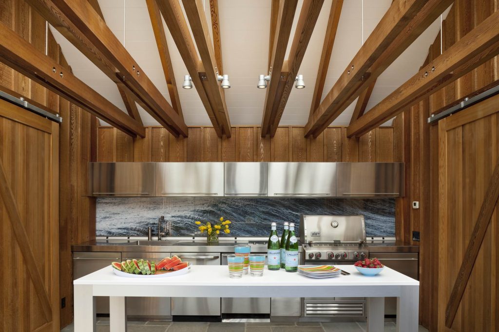 Marin County poolhouse. Photos by Jeff Zaruba. Kitchen.