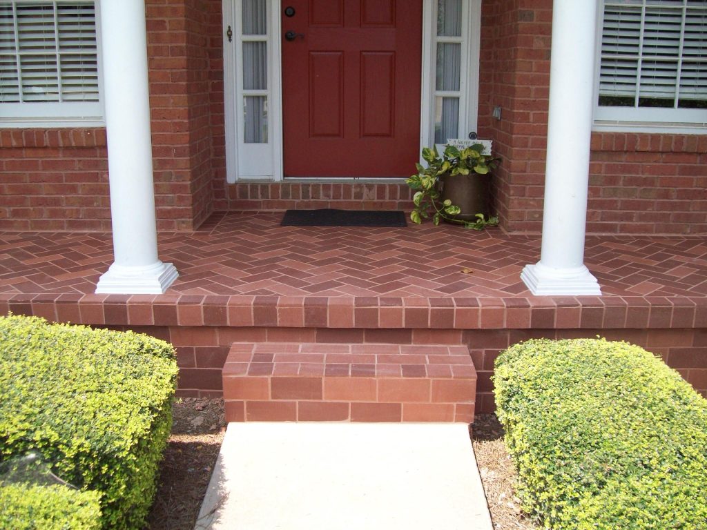 Marion Brick Paver tile in herringbone pattern.