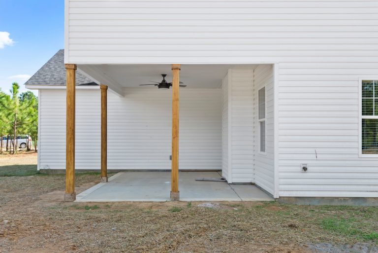 Mid-century modern porch idea in Raleigh by Precision Custom Homes | Outdoor Photos | Porch | Landscaping | Landscape Design | Outdoor Living Space | Porch Design Ideas | Outdoor Living Space Ideas | Backyard Design