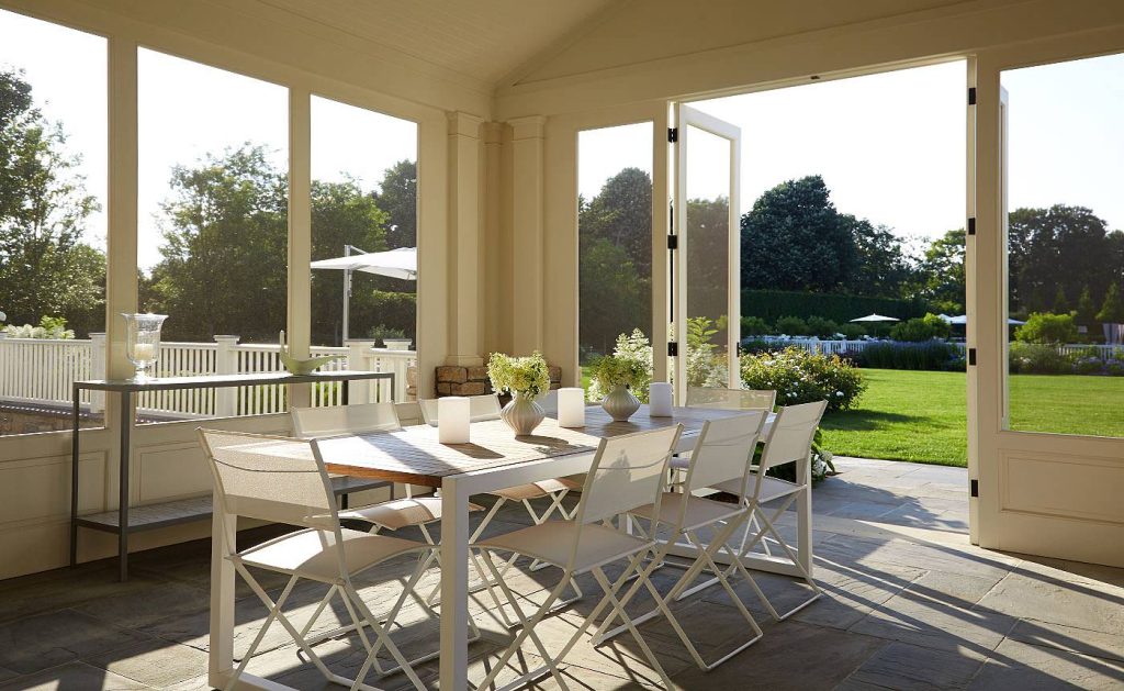 Mid-sized classic screened-in back porch idea in New York by Ascher Davis Architects, LLP | Outdoor Photos | Porch | Landscaping | Landscape Design | Outdoor Living Space | Porch Design Ideas | Outdoor Living Space Ideas | Backyard Design