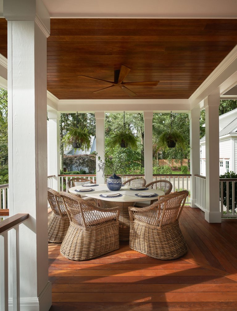 Mid-sized elegant front porch photo in Other with a roof extension by Tongue & Groove Design+Build By Mark Batson | Outdoor Photos | Porch | Landscaping | Landscape Design | Outdoor Living Space | Porch Design Ideas | Outdoor Living Space Ideas | Backyard Design
