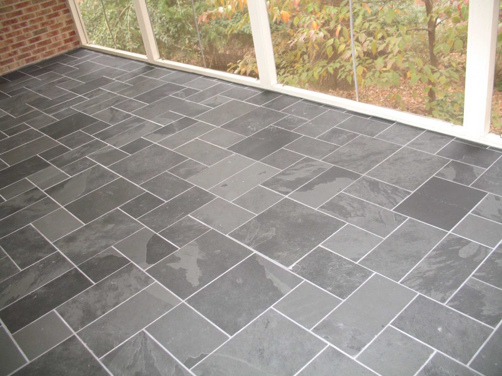 Mid-sized elegant tile screened-in back porch photo in DC Metro with a roof extension by Hugh J Keany | Outdoor Photos | Porch | Landscaping | Landscape Design | Outdoor Living Space | Porch Design Ideas | Outdoor Living Space Ideas | Backyard Design