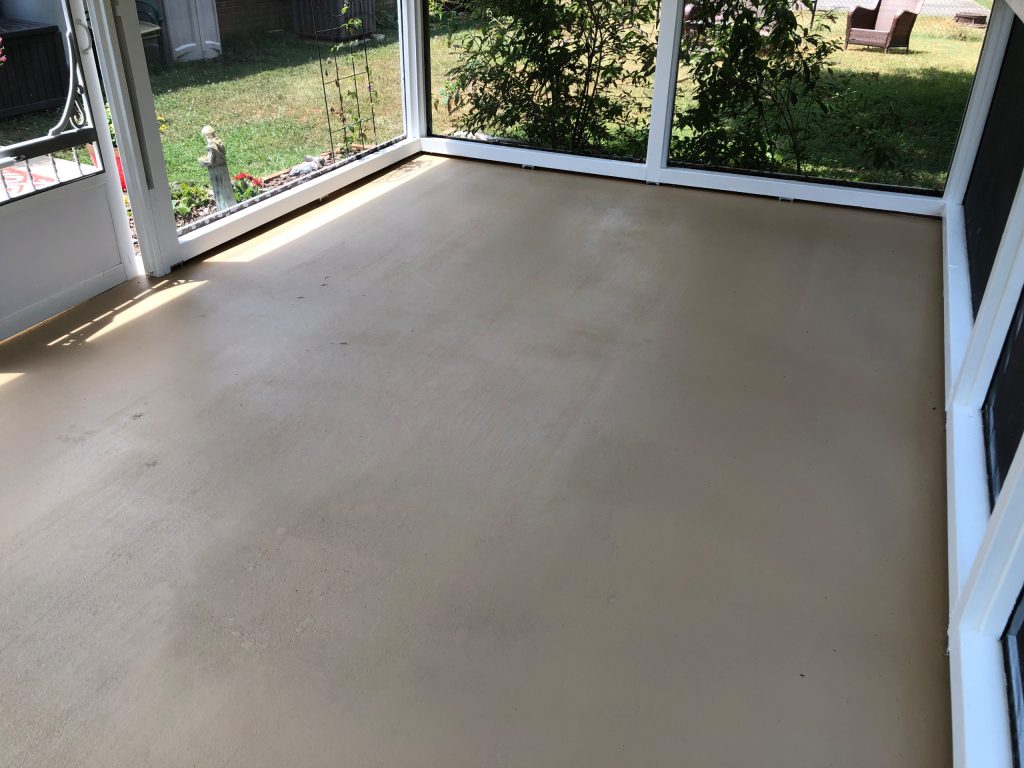 Mid-sized transitional screened-in back porch idea in Other with a roof extension by Excelsior Professional Painting | Outdoor Photos | Porch | Landscaping | Landscape Design | Outdoor Living Space | Porch Design Ideas | Outdoor Living Space Ideas | Backyard Design