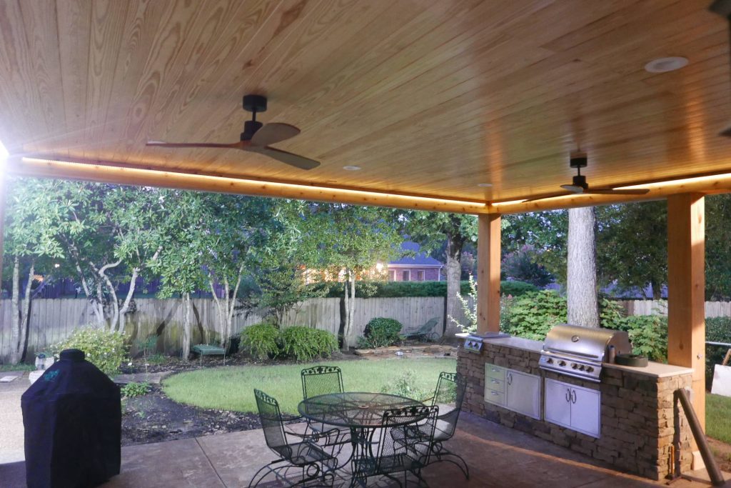 Mika-Aire ceiling fans, dimmable recess LED lights! Dimmable high output tape LED perimeter lighting!