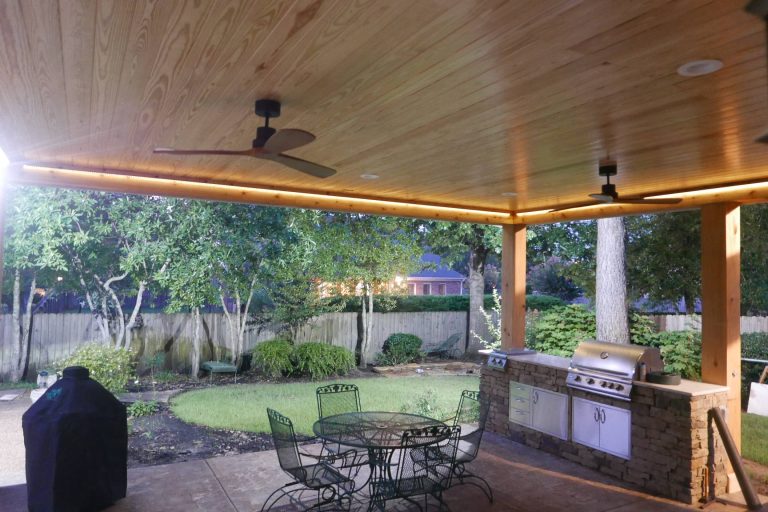 Mika-Aire ceiling fans, dimmable recess LED lights! Dimmable high output tape LED perimeter lighting!