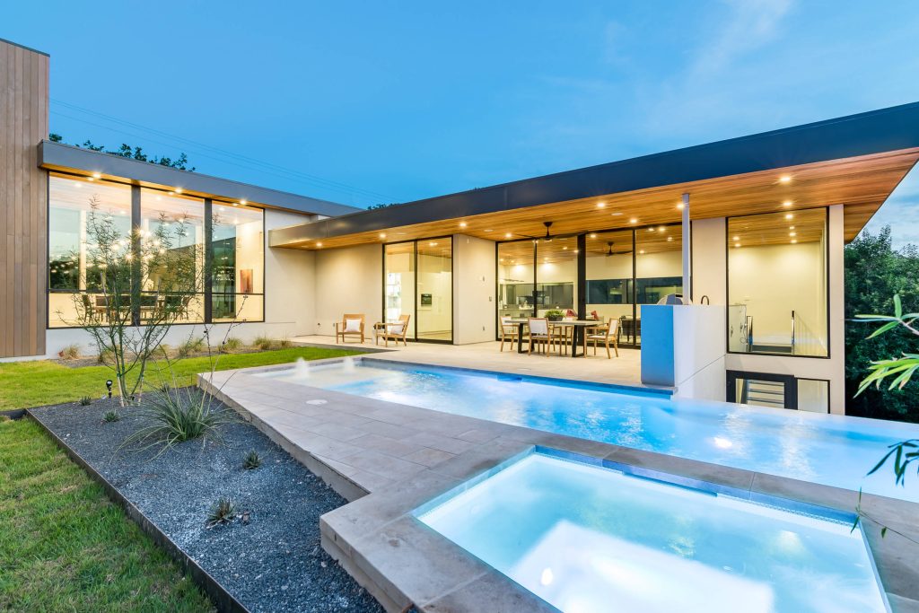 Minimalist pool photo in Austin