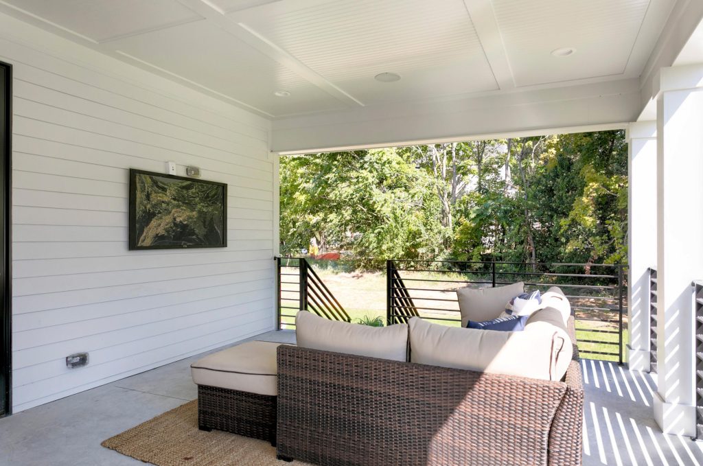 Minimalist porch photo in Raleigh by Moss Construction and Design, LLC | Outdoor Photos | Porch | Landscaping | Landscape Design | Outdoor Living Space | Porch Design Ideas | Outdoor Living Space Ideas | Backyard Design