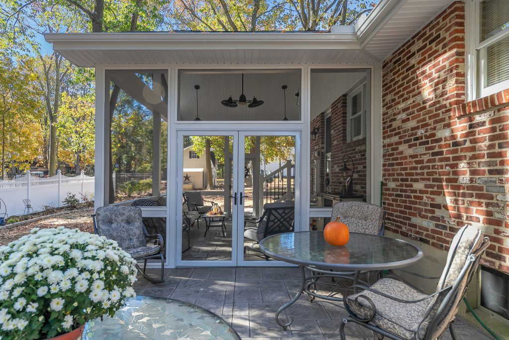 New Screen Room Addition on stamped concrete pad - Thorofare